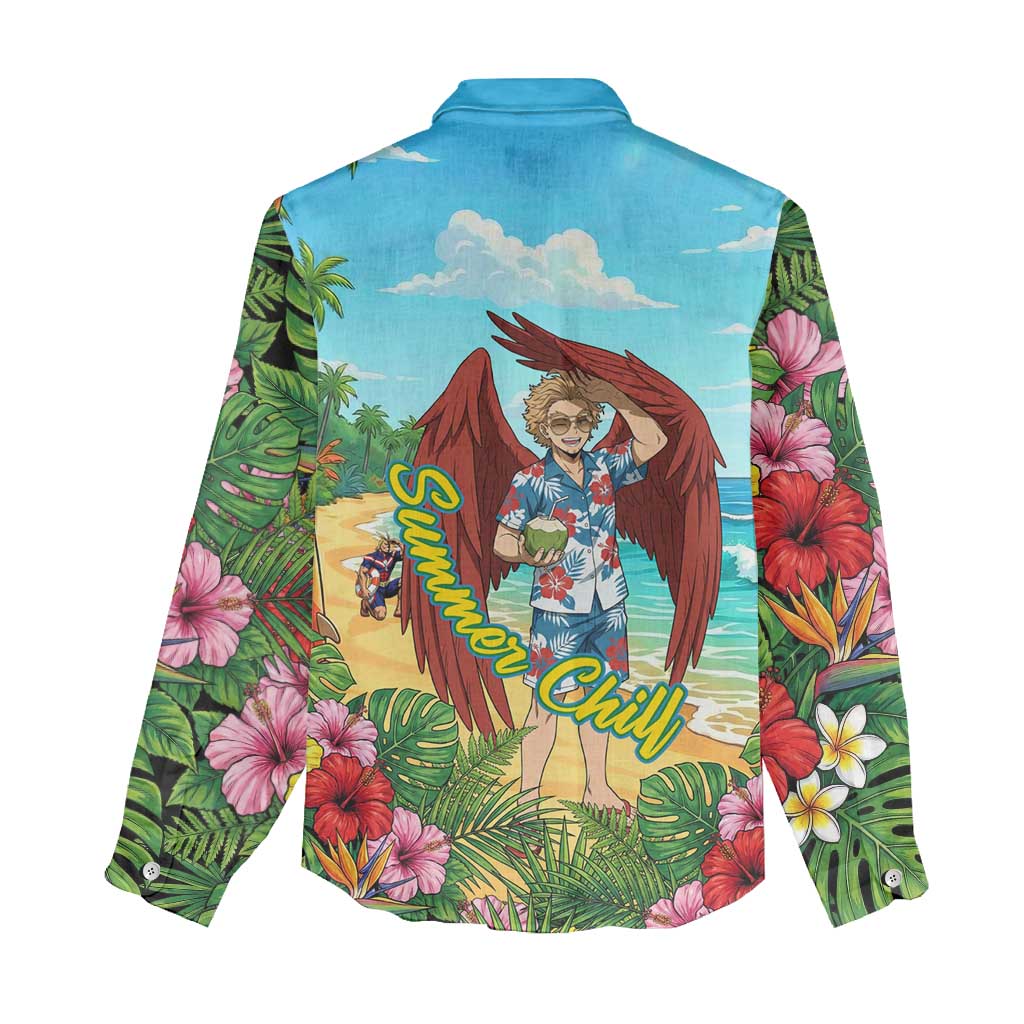 Hawks Summer Chill Women Casual Shirt Tropical Anime Beach Vibes