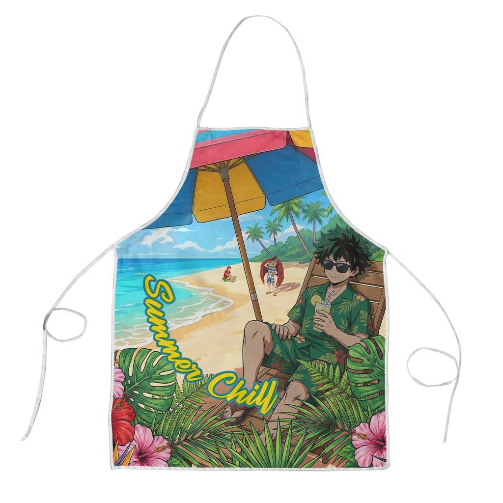 Midoriya Izuku Summer Chill Apron Tropical Anime Relaxation Scene