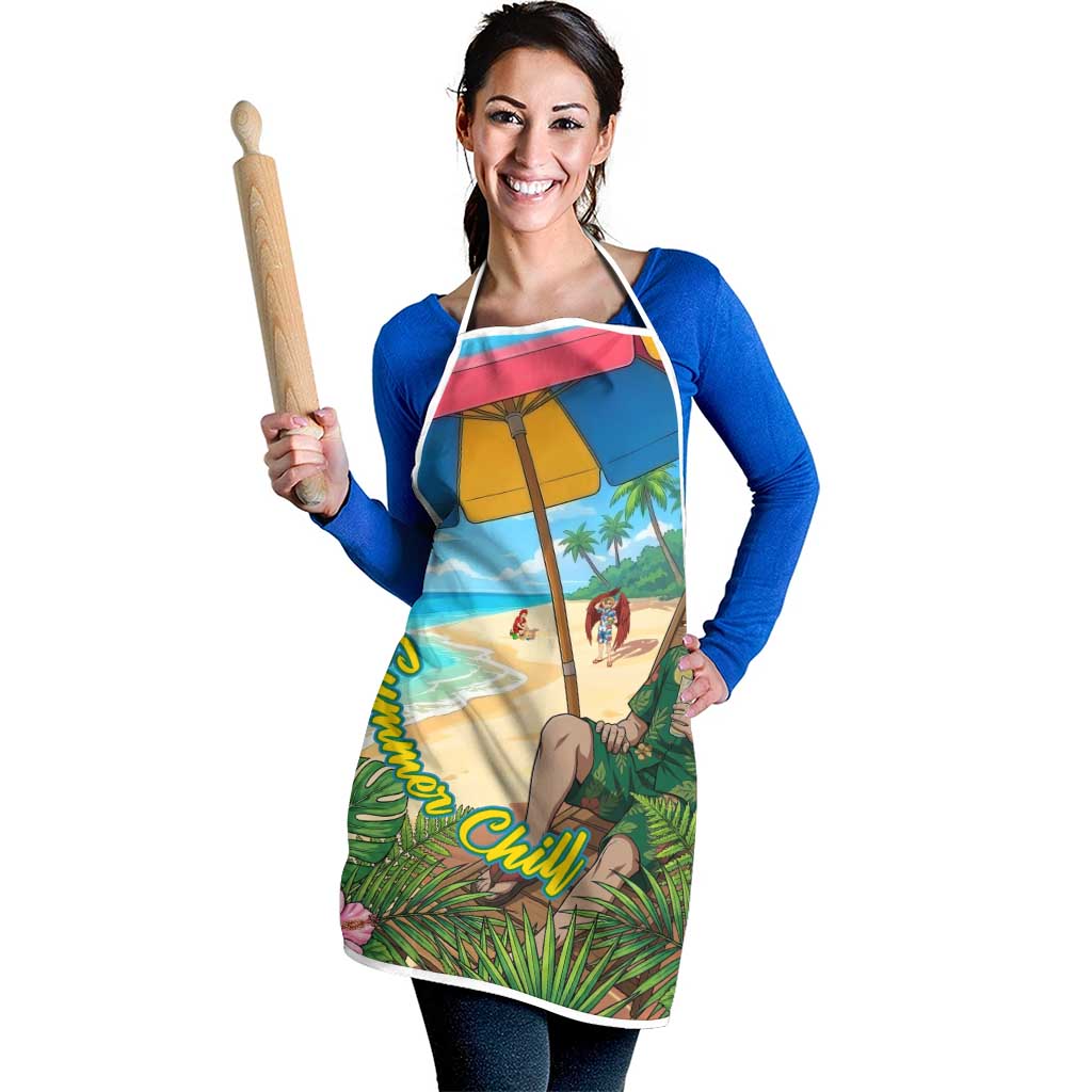 Midoriya Izuku Summer Chill Apron Tropical Anime Relaxation Scene