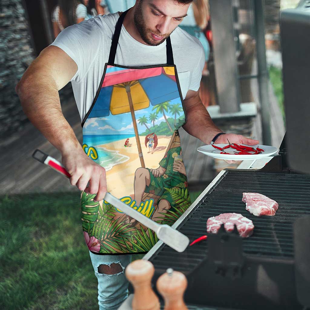 Midoriya Izuku Summer Chill Apron Tropical Anime Relaxation Scene