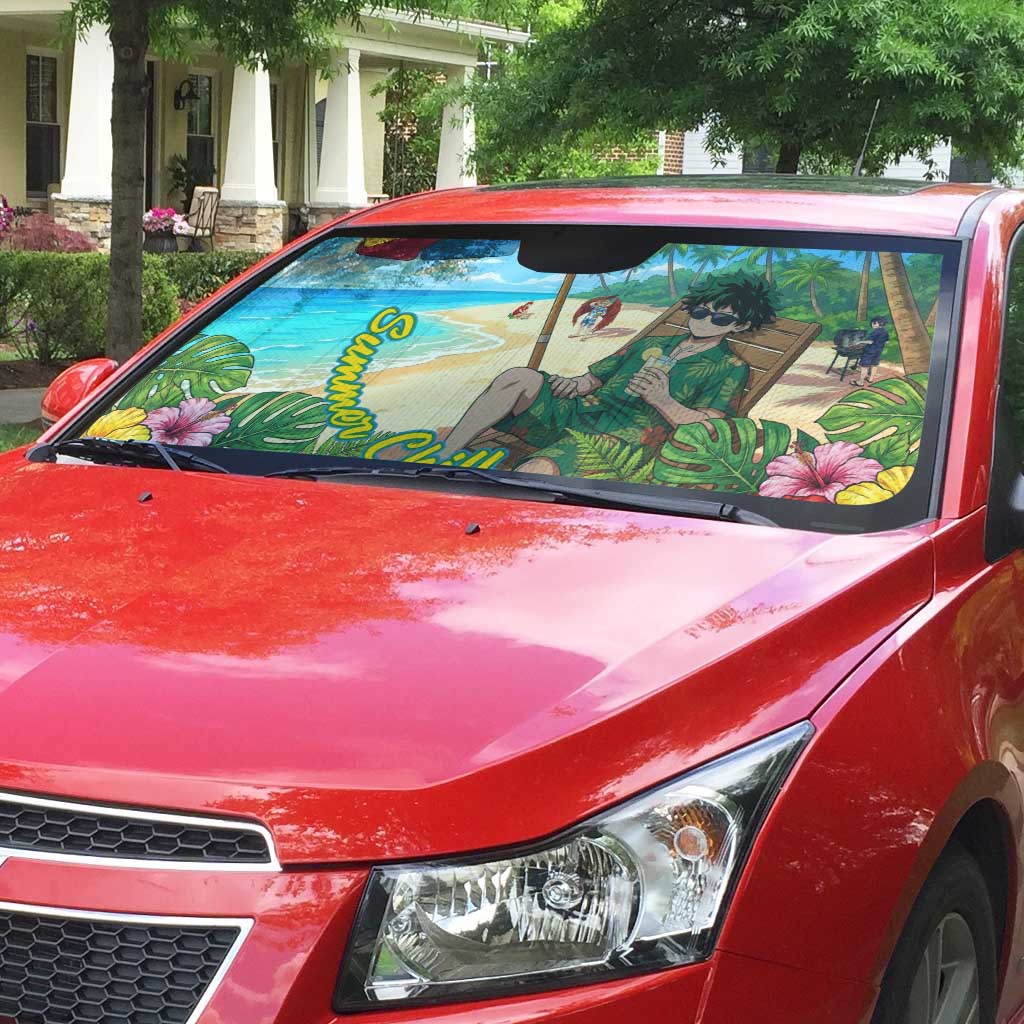 Midoriya Izuku Summer Chill Auto Sun Shade Tropical Anime Relaxation Scene