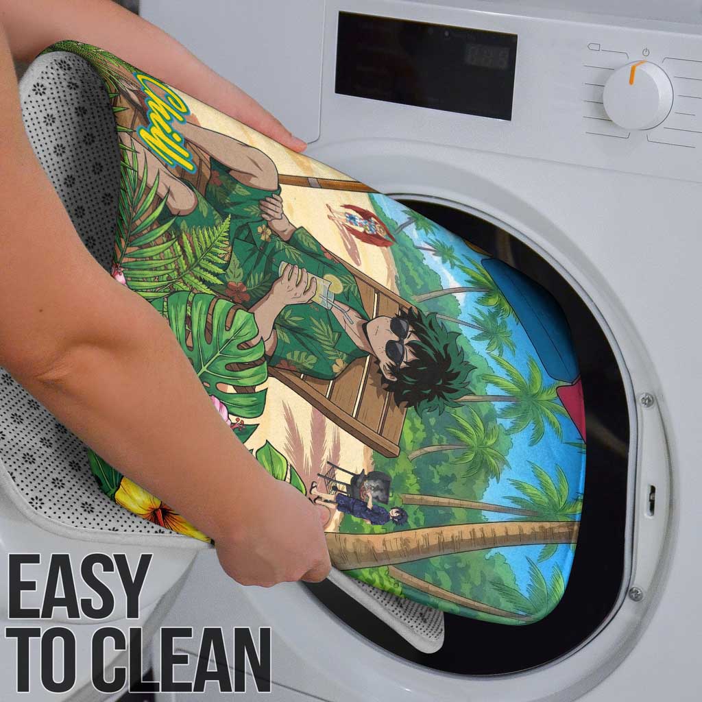 Midoriya Izuku Summer Chill Bathroom Set Tropical Anime Relaxation Scene