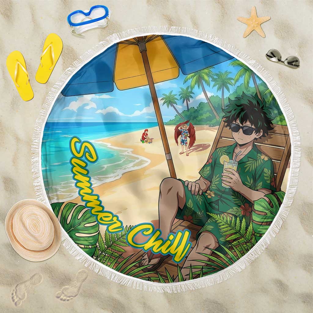 Midoriya Izuku Summer Chill Beach Blanket Tropical Anime Relaxation Scene