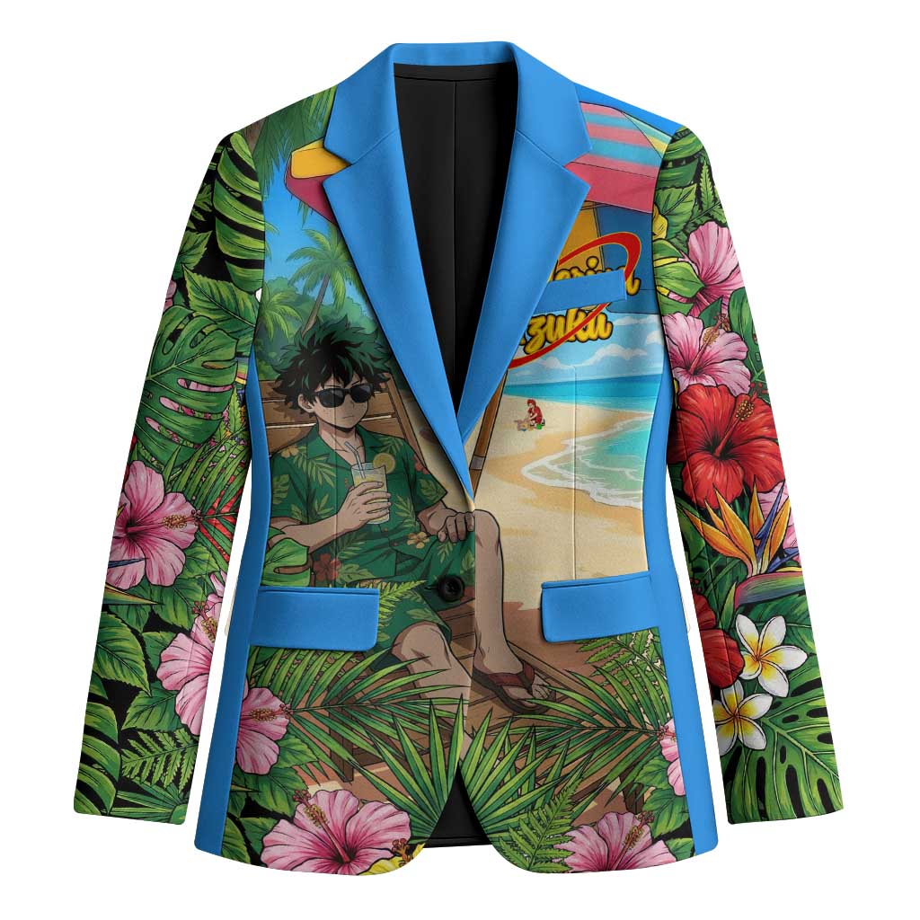 Midoriya Izuku Summer Chill Blazer Tropical Anime Relaxation Scene