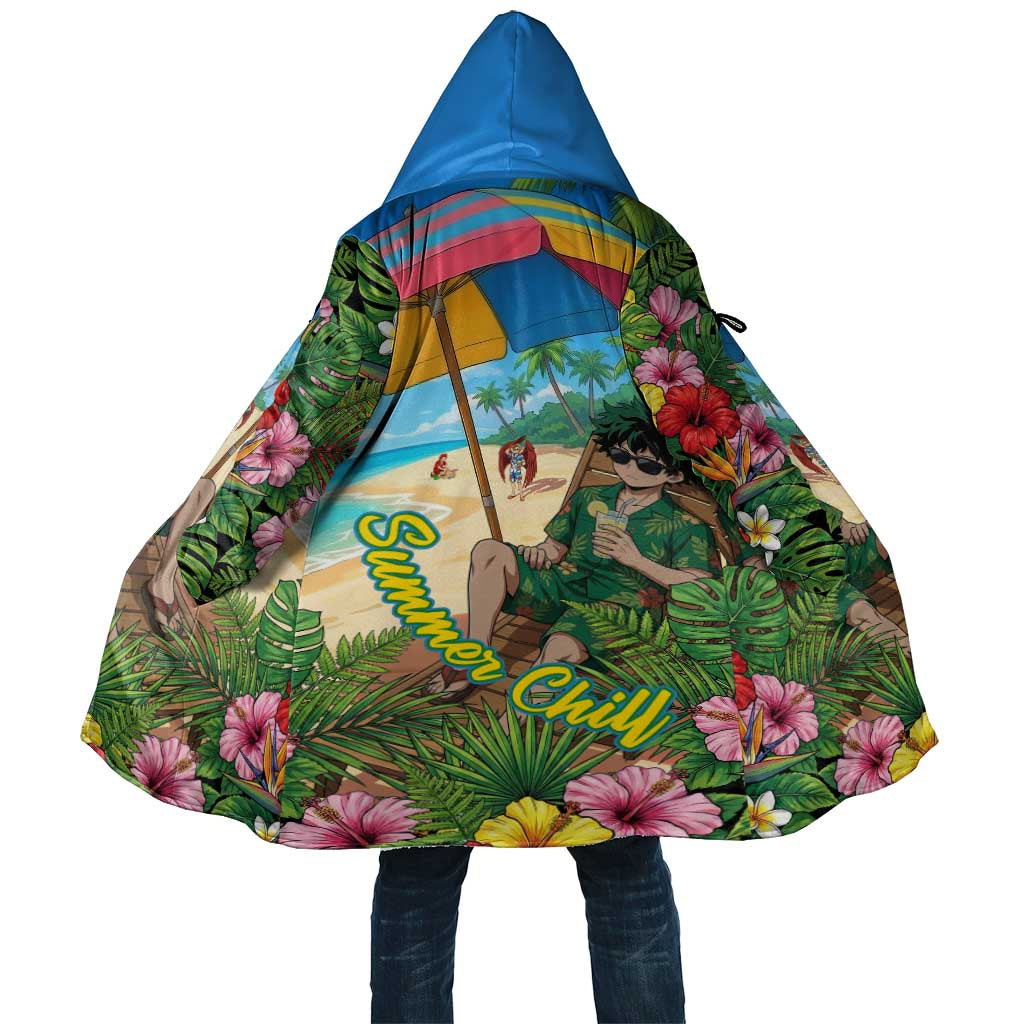 Midoriya Izuku Summer Chill Cloak Tropical Anime Relaxation Scene