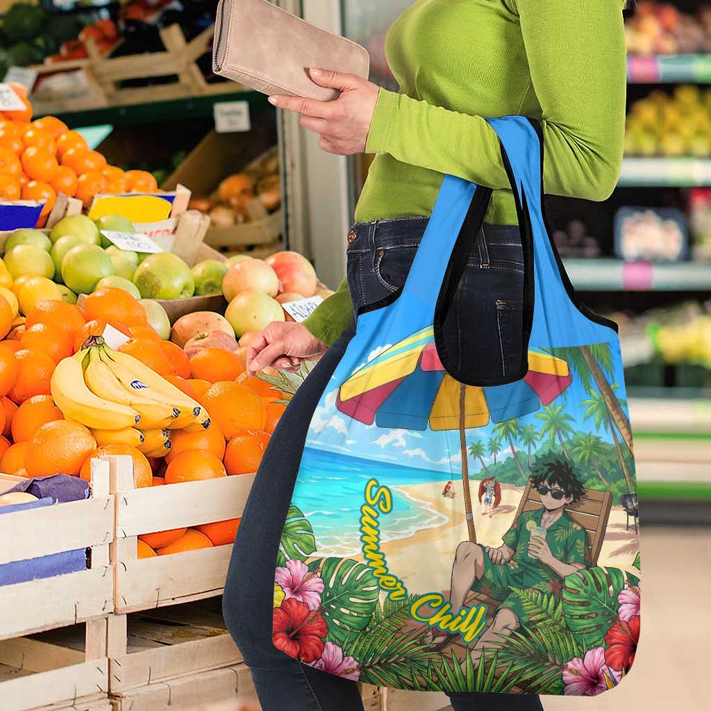 Midoriya Izuku Summer Chill Grocery Bag Tropical Anime Relaxation Scene