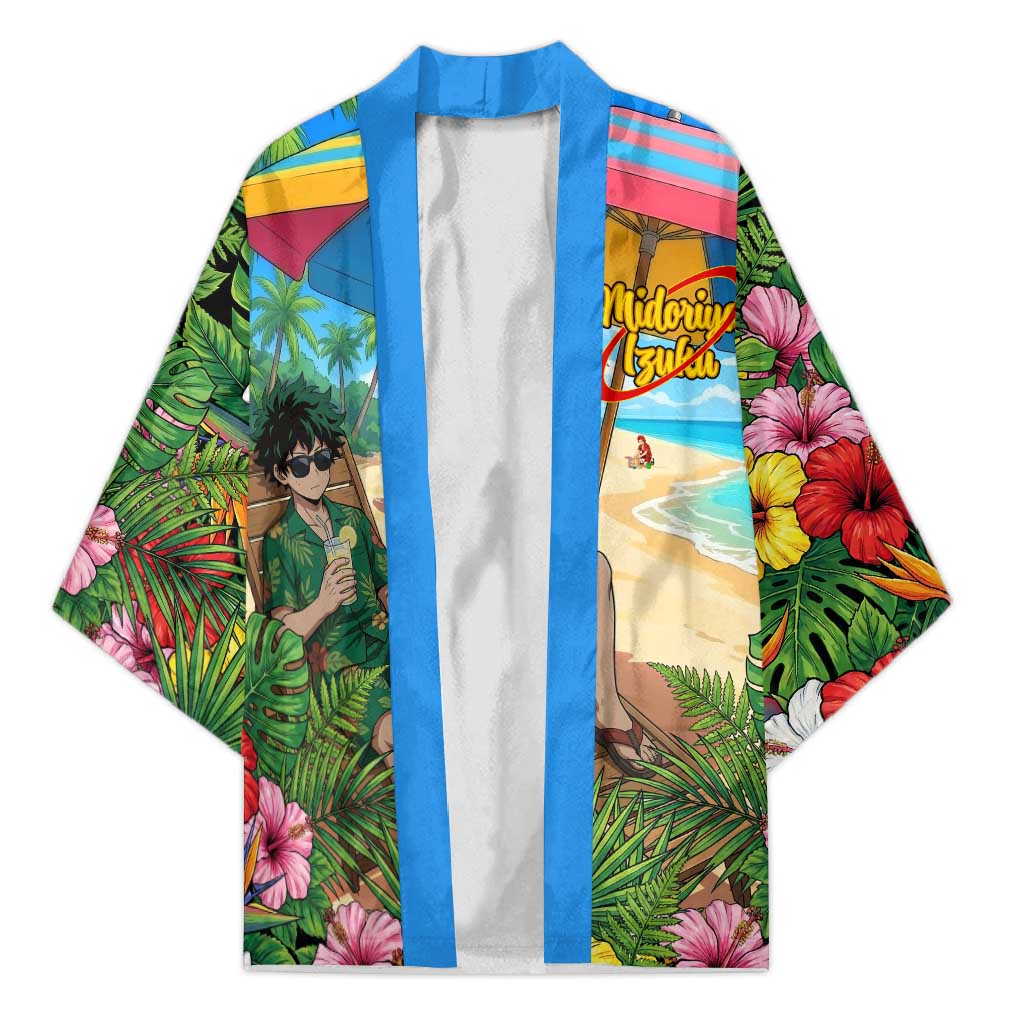 Midoriya Izuku Summer Chill Kimono Tropical Anime Relaxation Scene
