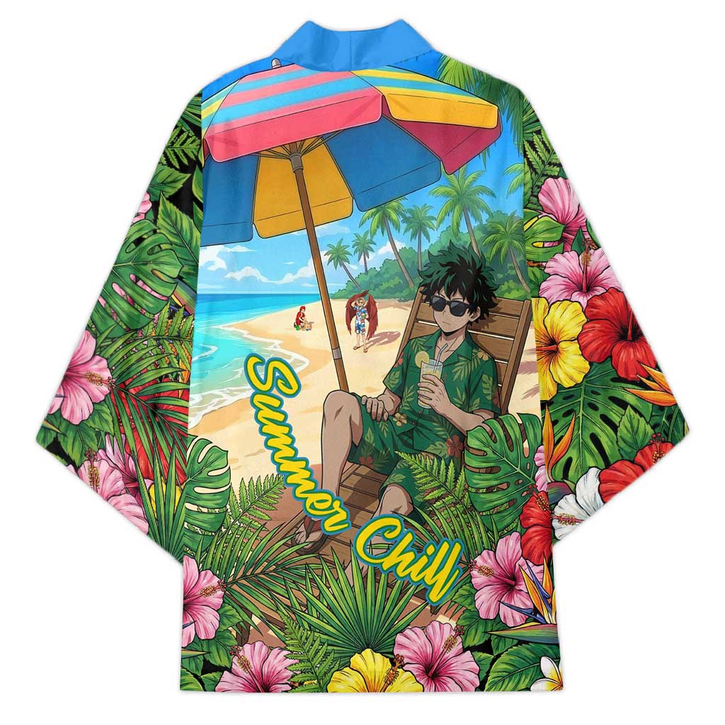 Midoriya Izuku Summer Chill Kimono Tropical Anime Relaxation Scene