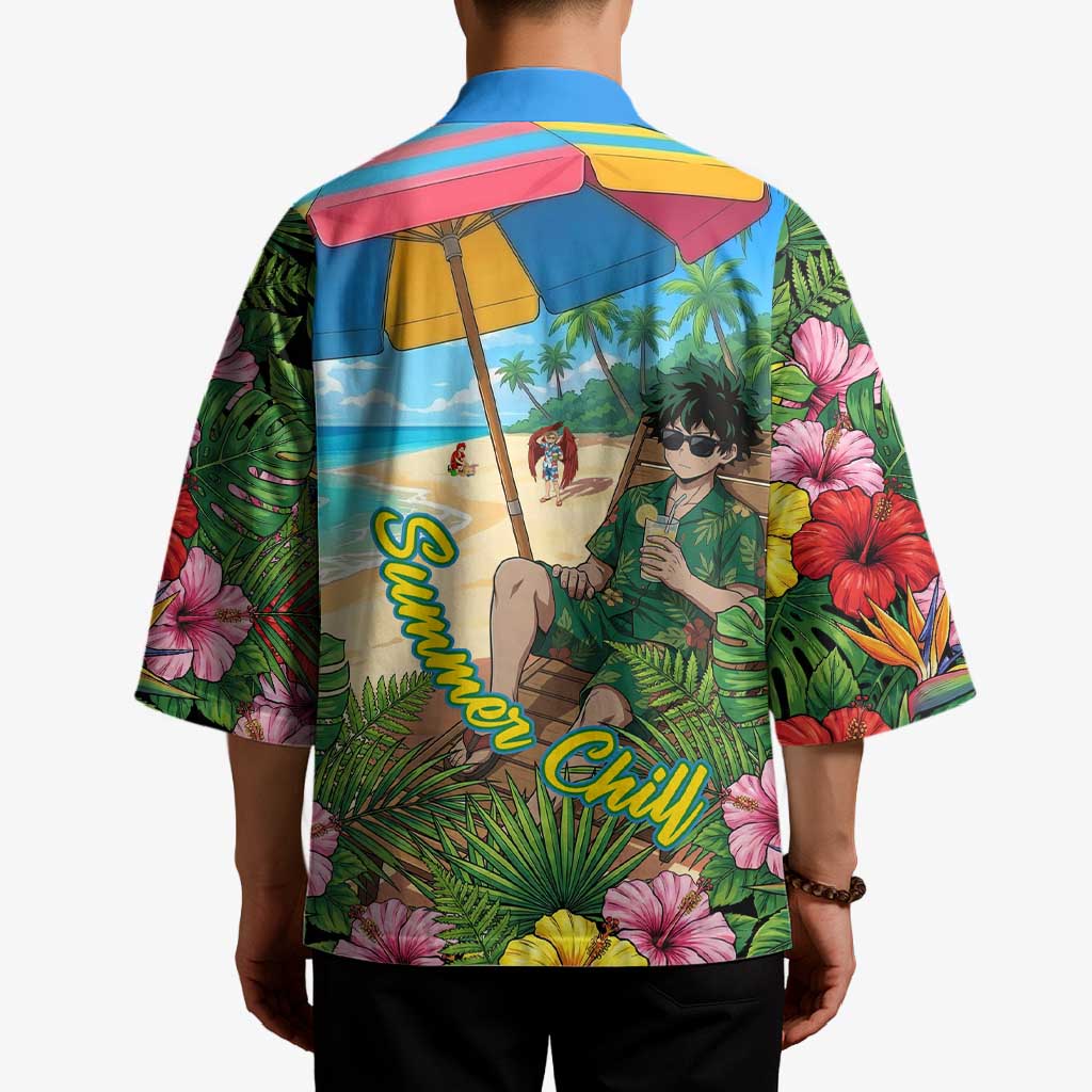 Midoriya Izuku Summer Chill Kimono Tropical Anime Relaxation Scene