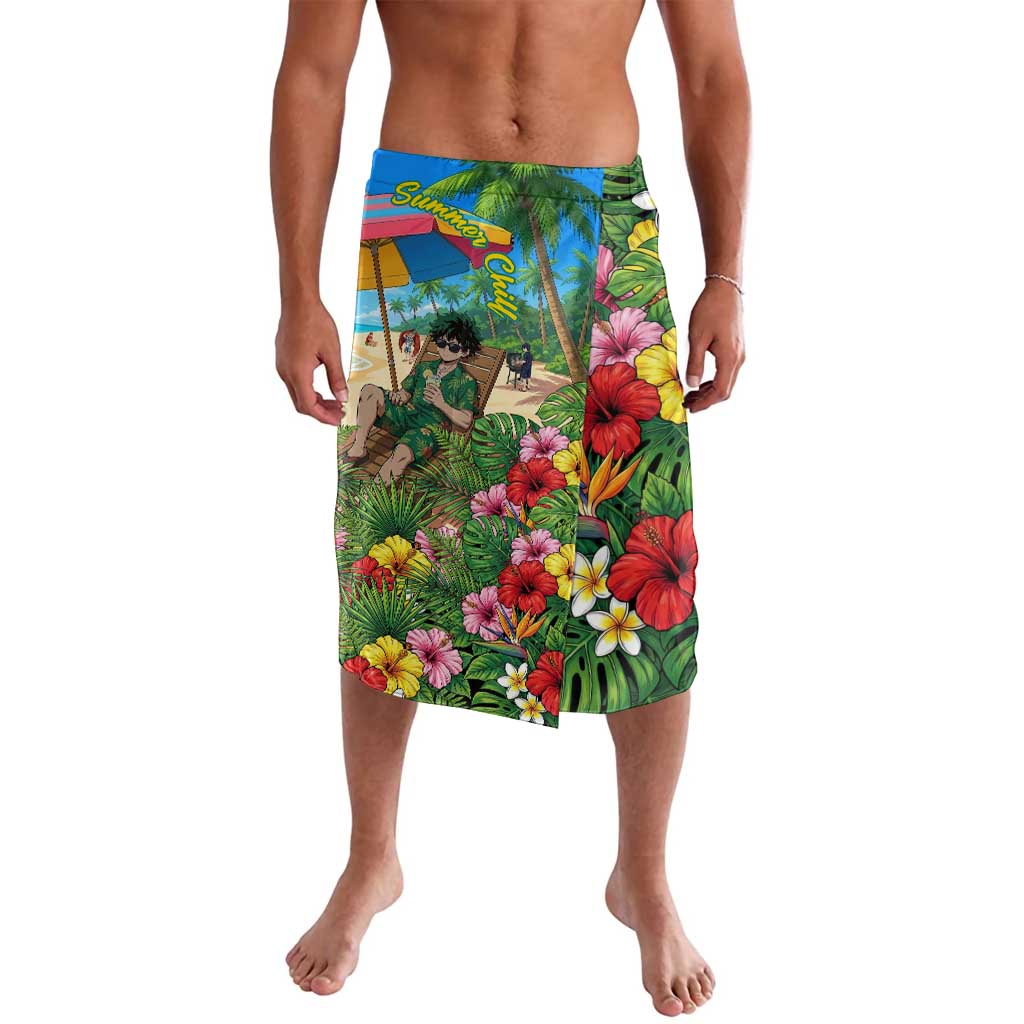 Midoriya Izuku Summer Chill Lavalava Tropical Anime Relaxation Scene
