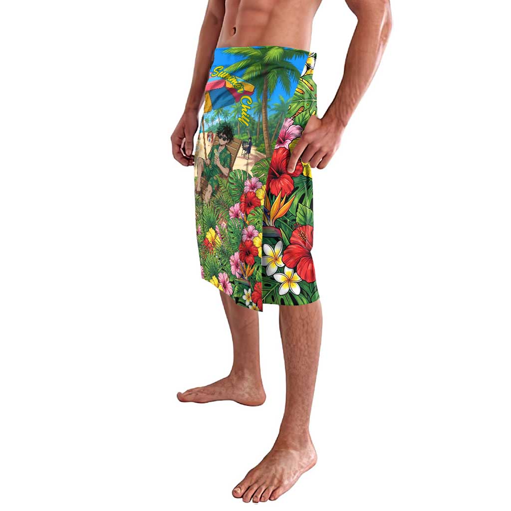 Midoriya Izuku Summer Chill Lavalava Tropical Anime Relaxation Scene