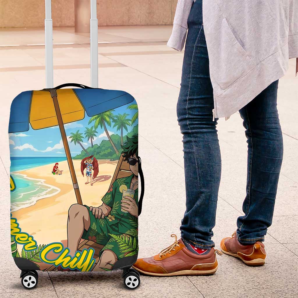 Midoriya Izuku Summer Chill Luggage Cover Tropical Anime Relaxation Scene