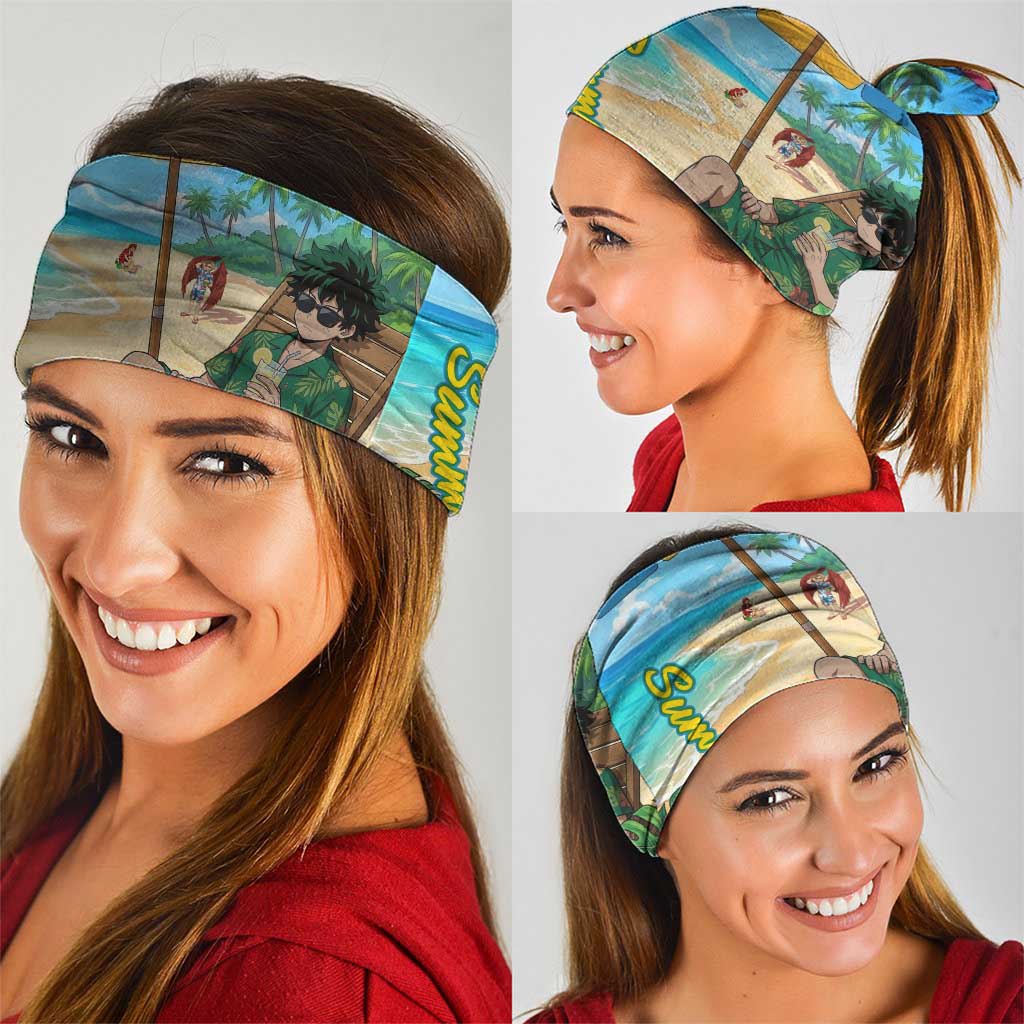 Midoriya Izuku Summer Chill Neck Gaiter Tropical Anime Relaxation Scene