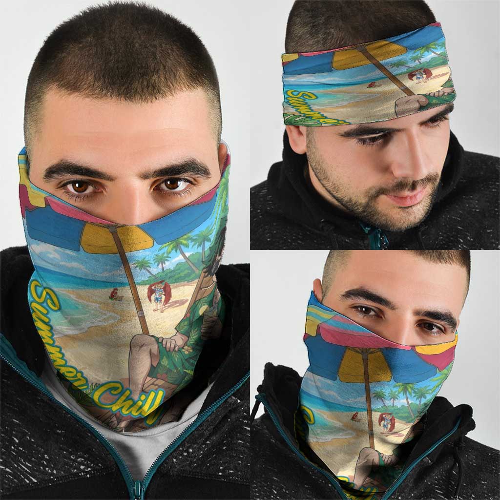 Midoriya Izuku Summer Chill Neck Gaiter Tropical Anime Relaxation Scene