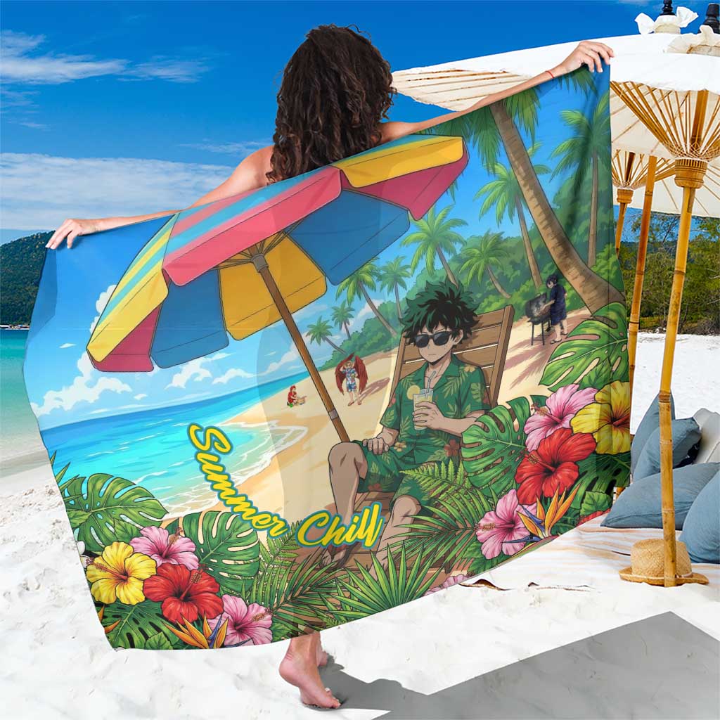 Midoriya Izuku Summer Chill Sarong Tropical Anime Relaxation Scene