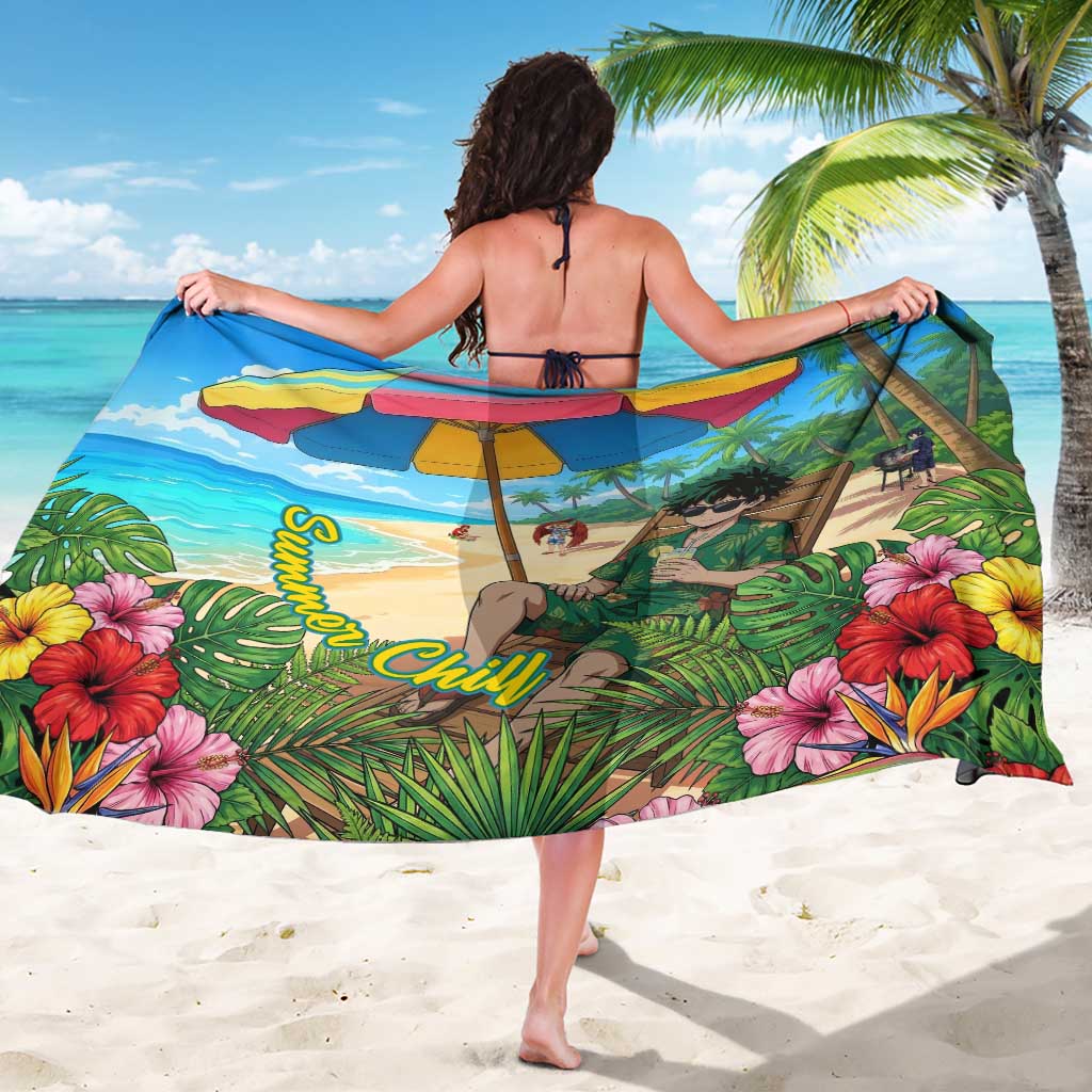 Midoriya Izuku Summer Chill Sarong Tropical Anime Relaxation Scene