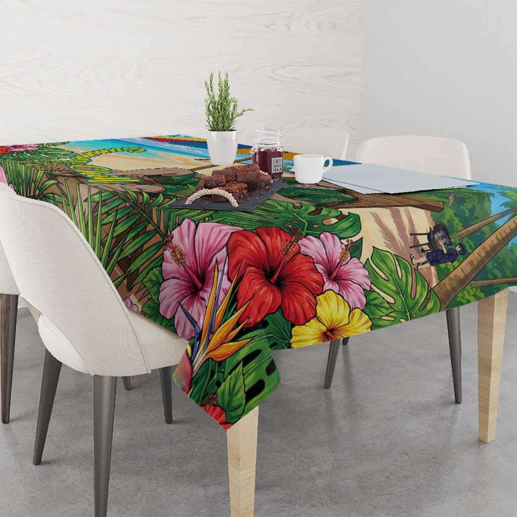 Midoriya Izuku Summer Chill Tablecloth Tropical Anime Relaxation Scene