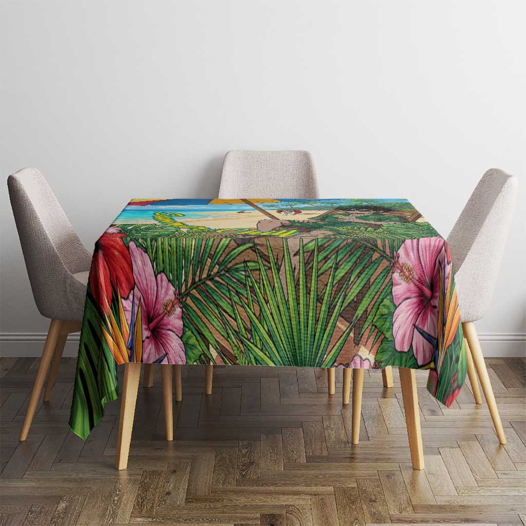 Midoriya Izuku Summer Chill Tablecloth Tropical Anime Relaxation Scene