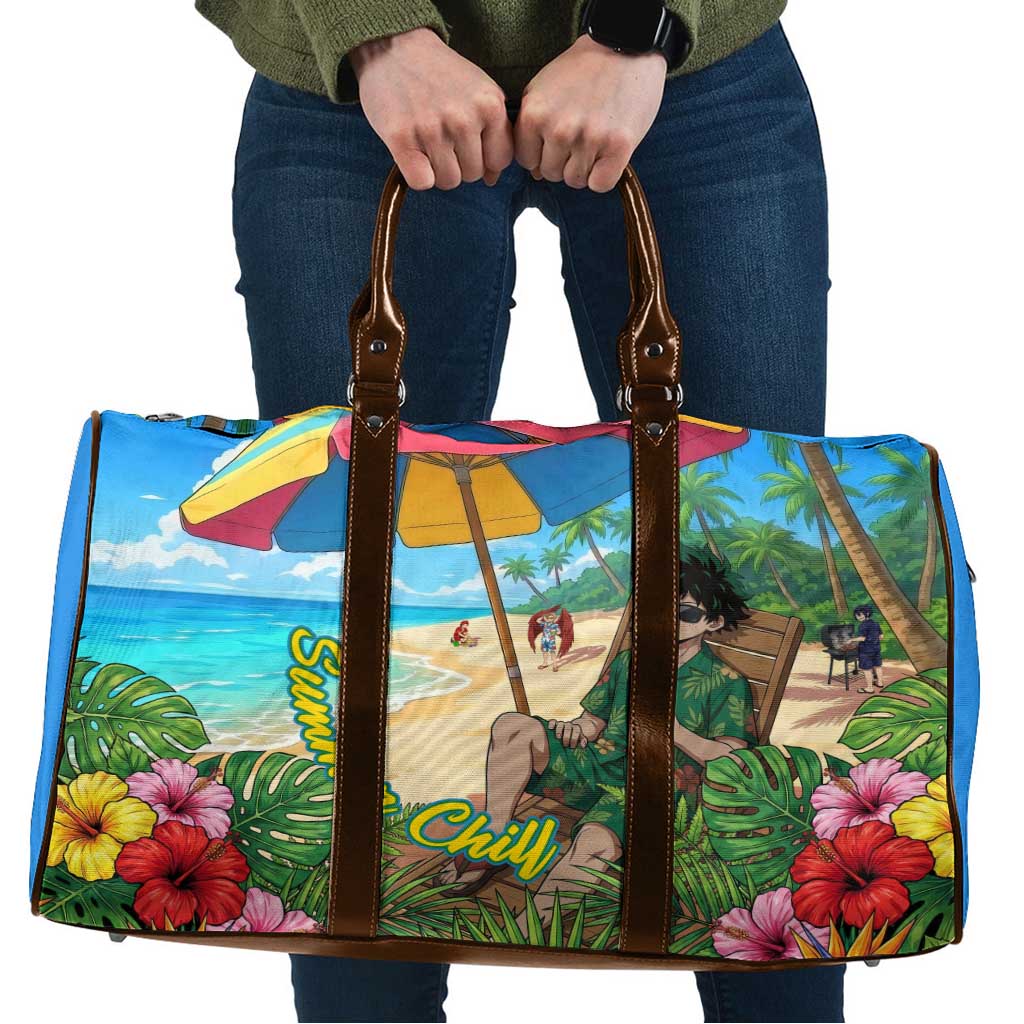 Midoriya Izuku Summer Chill Travel Bag Tropical Anime Relaxation Scene