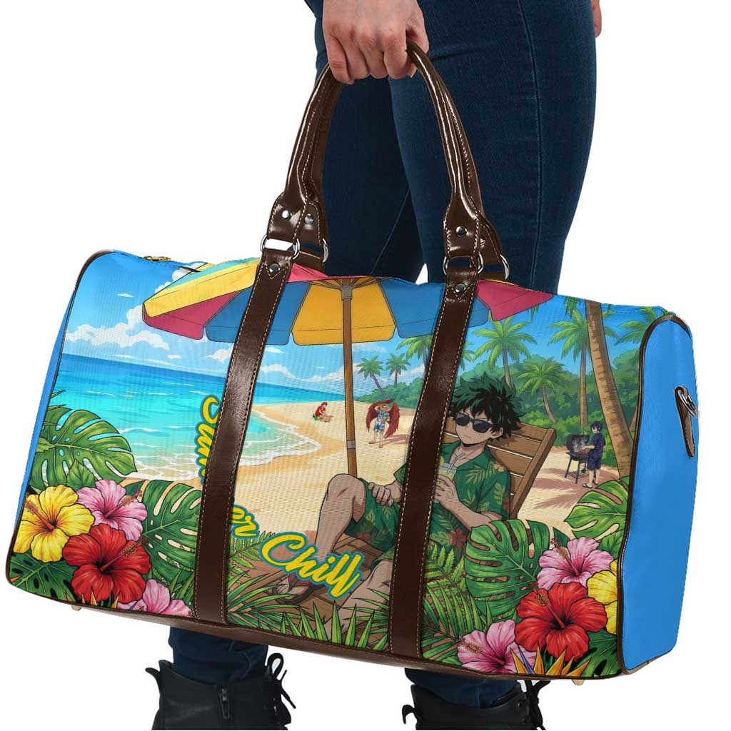 Midoriya Izuku Summer Chill Travel Bag Tropical Anime Relaxation Scene