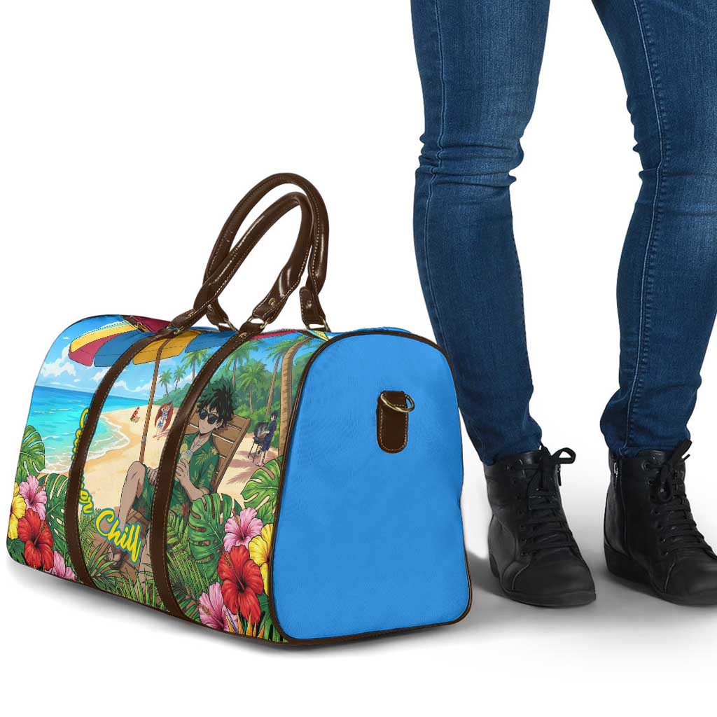 Midoriya Izuku Summer Chill Travel Bag Tropical Anime Relaxation Scene