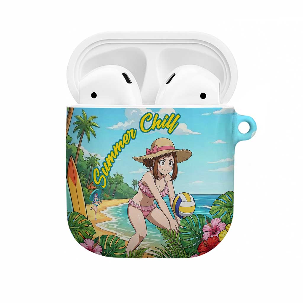 Ochako Uraraka Summer Chill AirPods Case Tropical Anime Beach Play