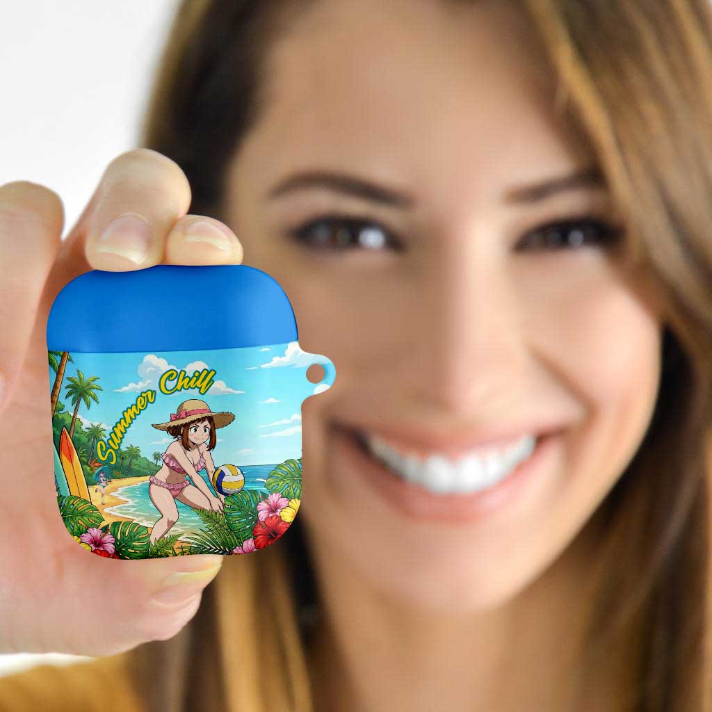 Ochako Uraraka Summer Chill AirPods Case Tropical Anime Beach Play