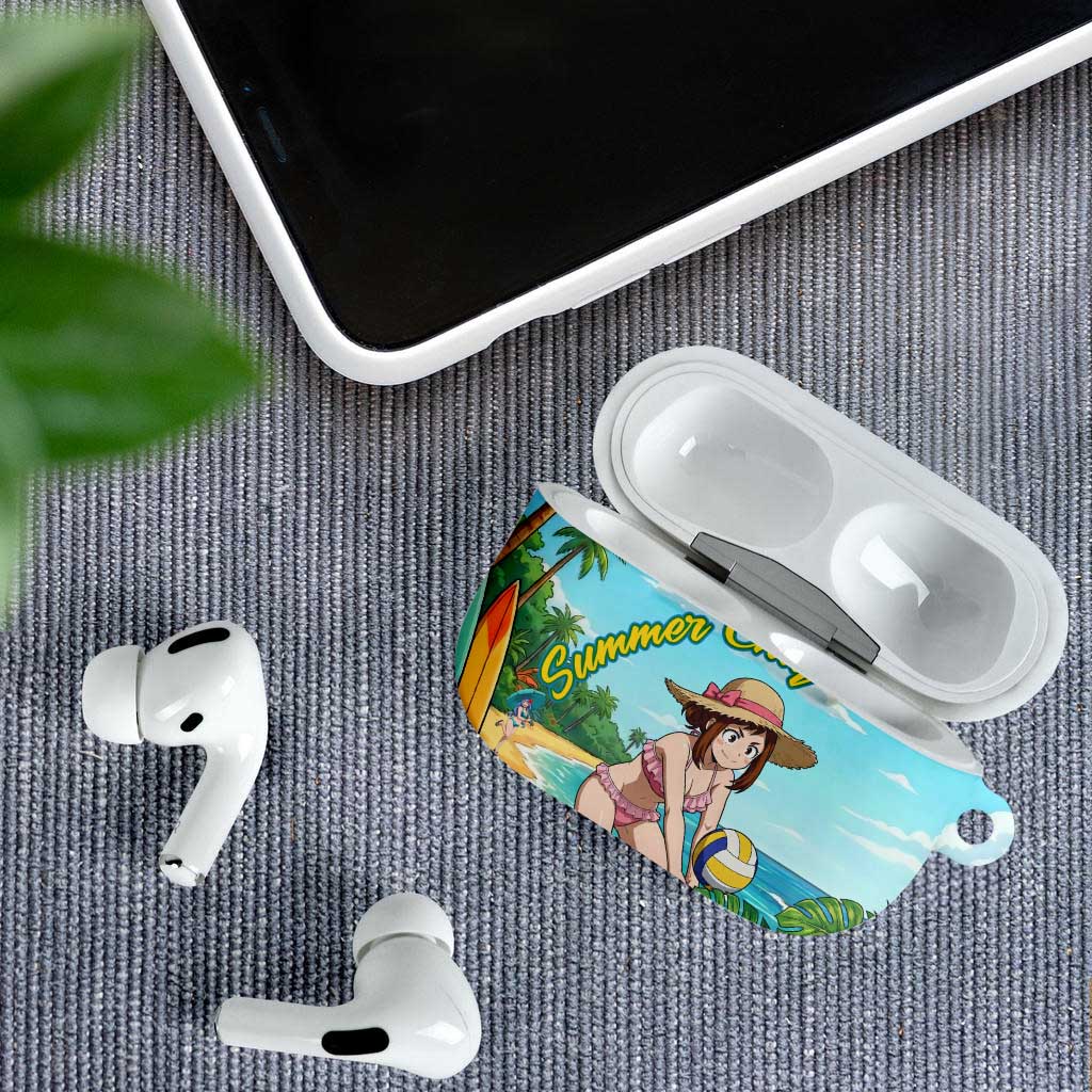Ochako Uraraka Summer Chill AirPods Case Tropical Anime Beach Play