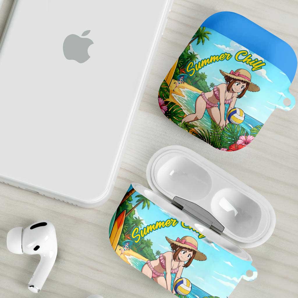 Ochako Uraraka Summer Chill AirPods Case Tropical Anime Beach Play