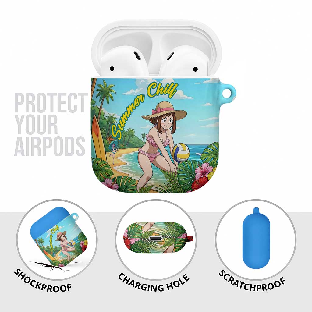Ochako Uraraka Summer Chill AirPods Case Tropical Anime Beach Play