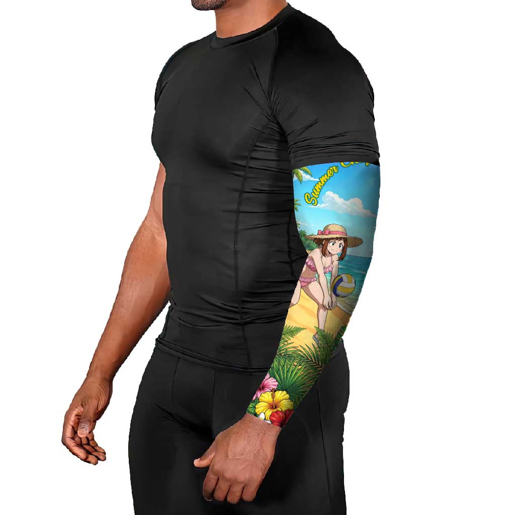 Ochako Uraraka Summer Chill Arm Sleeves Tropical Anime Beach Play