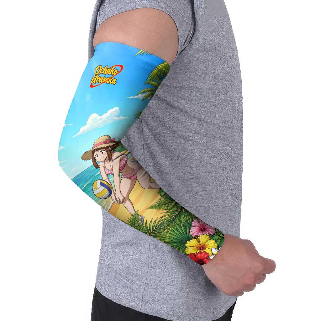Ochako Uraraka Summer Chill Arm Sleeves Tropical Anime Beach Play