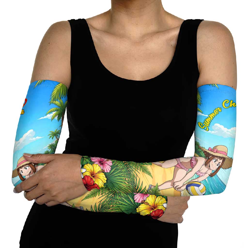Ochako Uraraka Summer Chill Arm Sleeves Tropical Anime Beach Play