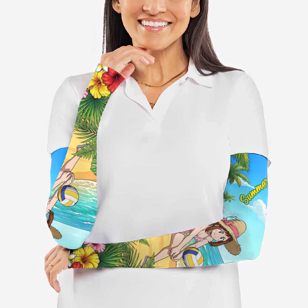 Ochako Uraraka Summer Chill Arm Sleeves Tropical Anime Beach Play