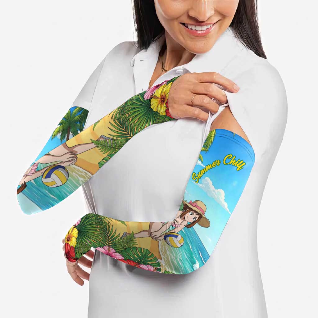 Ochako Uraraka Summer Chill Arm Sleeves Tropical Anime Beach Play