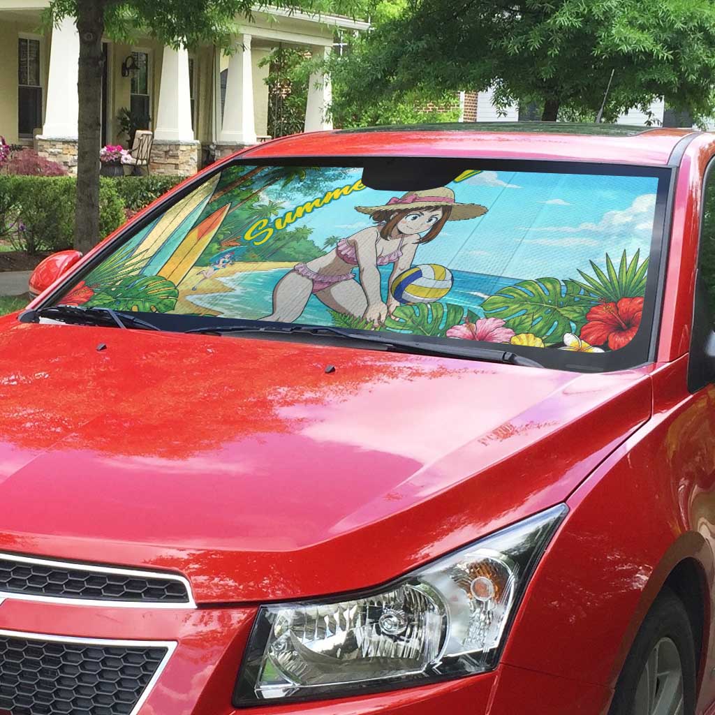 Ochako Uraraka Summer Chill Auto Sun Shade Tropical Anime Beach Play