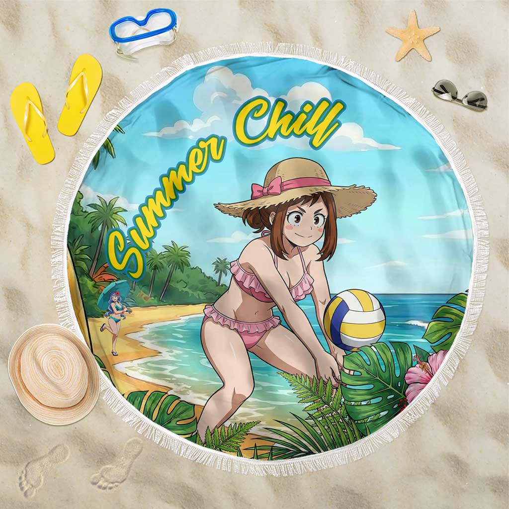 Ochako Uraraka Summer Chill Beach Blanket Tropical Anime Beach Play