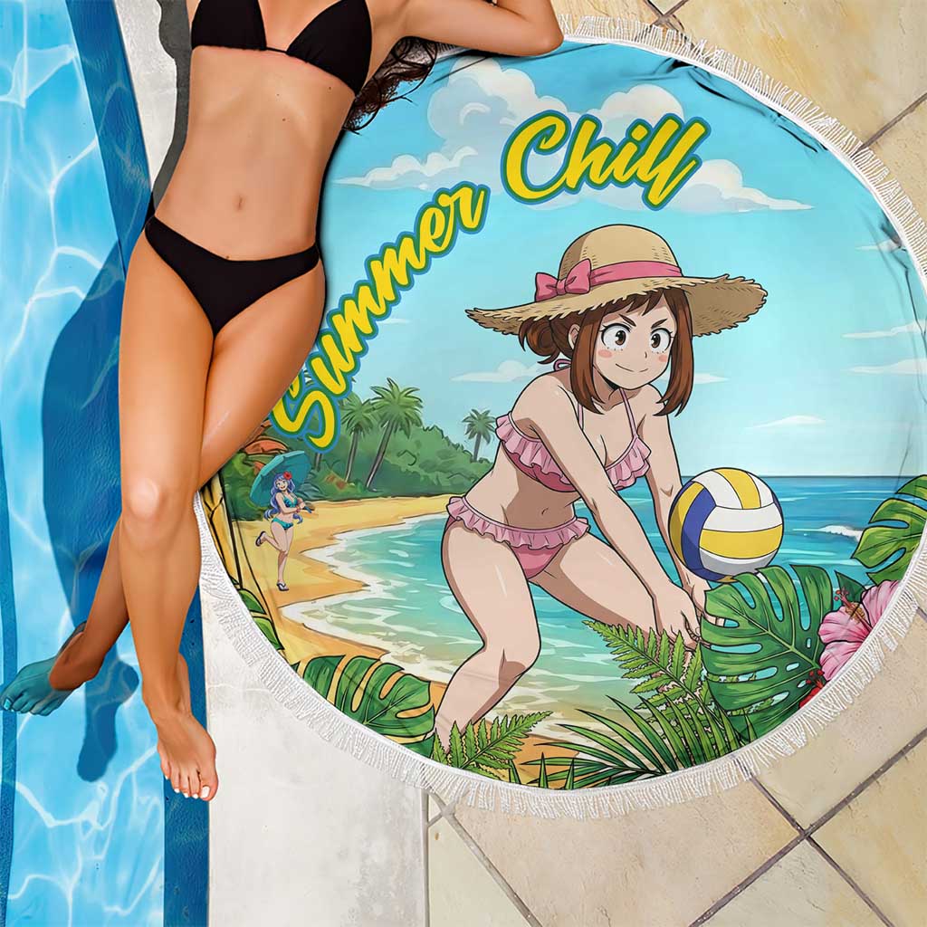 Ochako Uraraka Summer Chill Beach Blanket Tropical Anime Beach Play