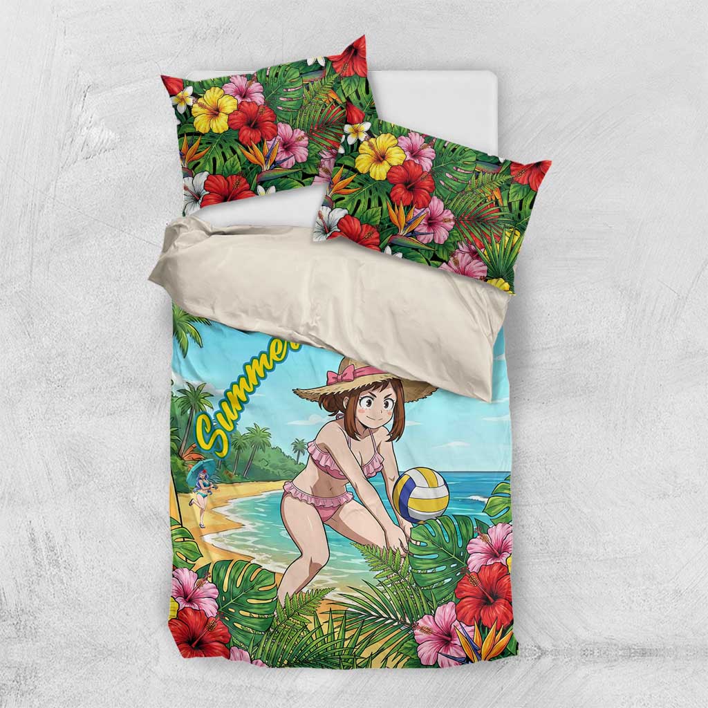 Ochako Uraraka Summer Chill Bedding Set Tropical Anime Beach Play