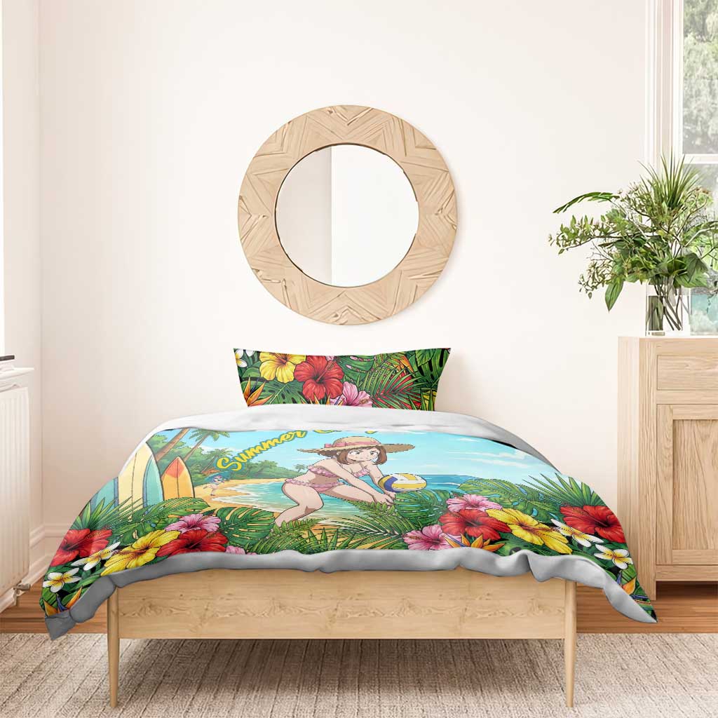 Ochako Uraraka Summer Chill Bedding Set Tropical Anime Beach Play