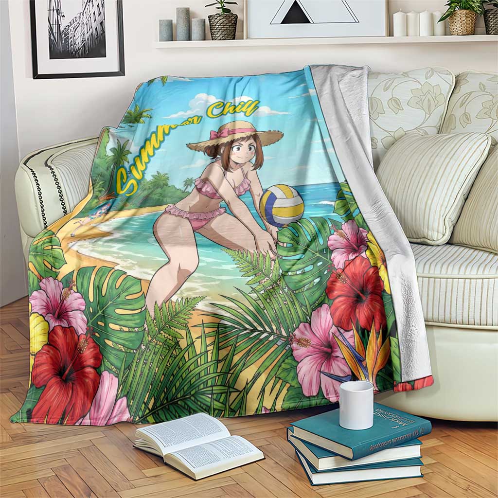 Ochako Uraraka Summer Chill Blanket Tropical Anime Beach Play