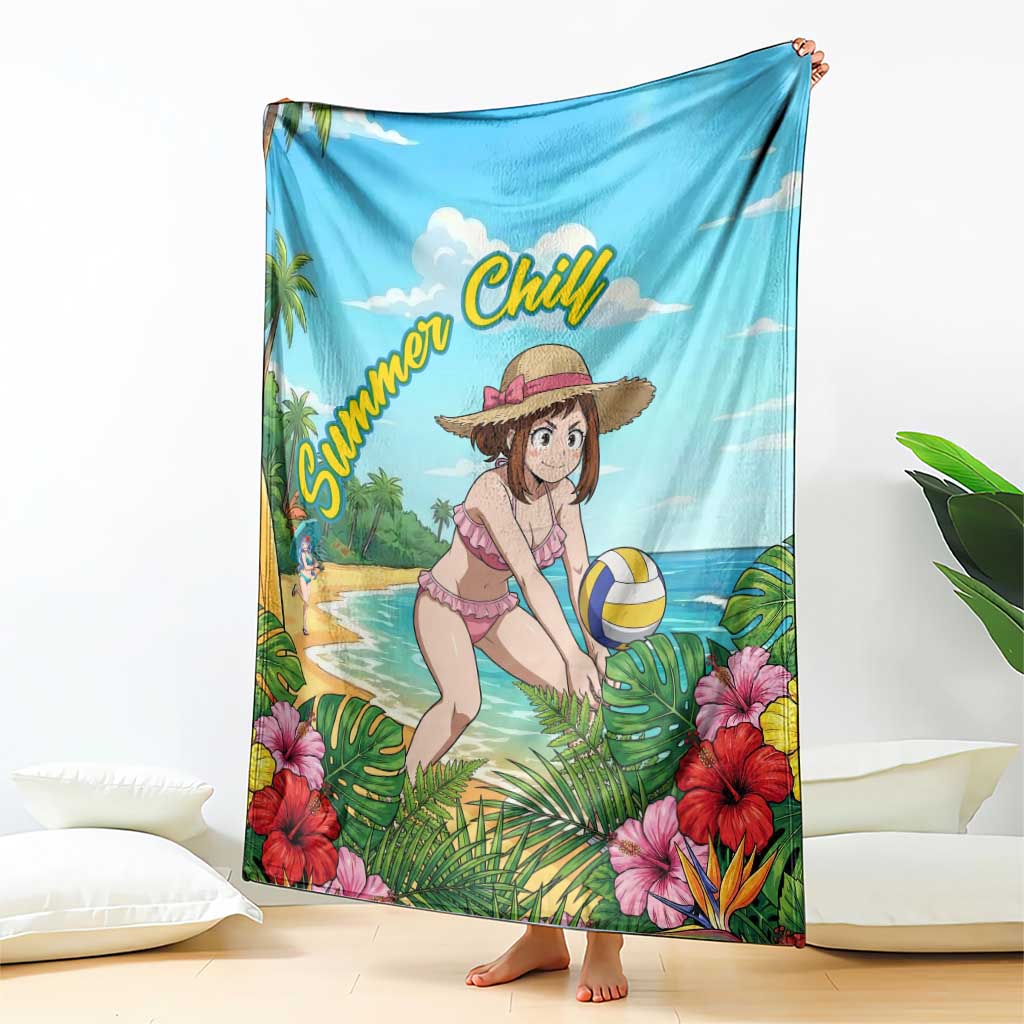 Ochako Uraraka Summer Chill Blanket Tropical Anime Beach Play