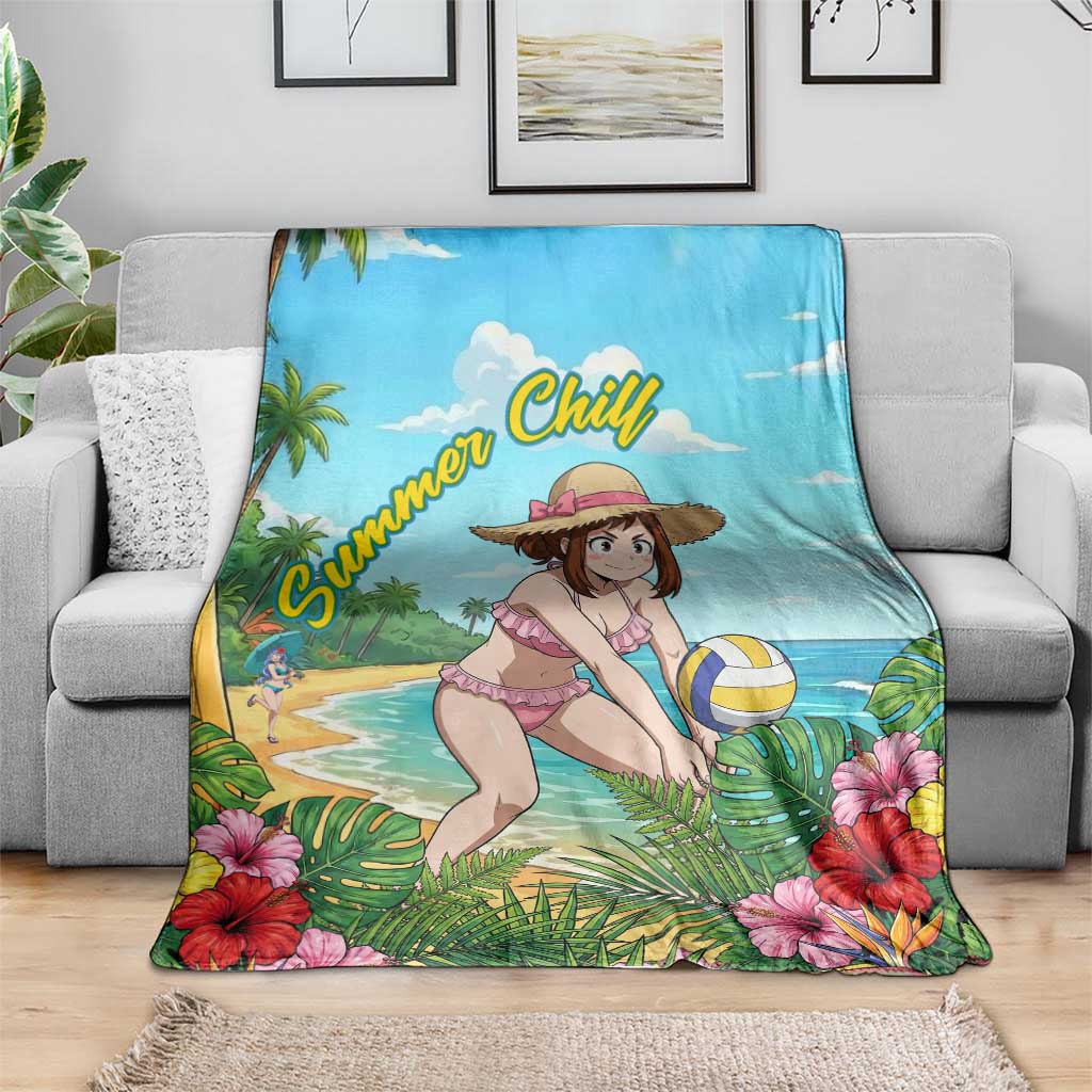 Ochako Uraraka Summer Chill Blanket Tropical Anime Beach Play