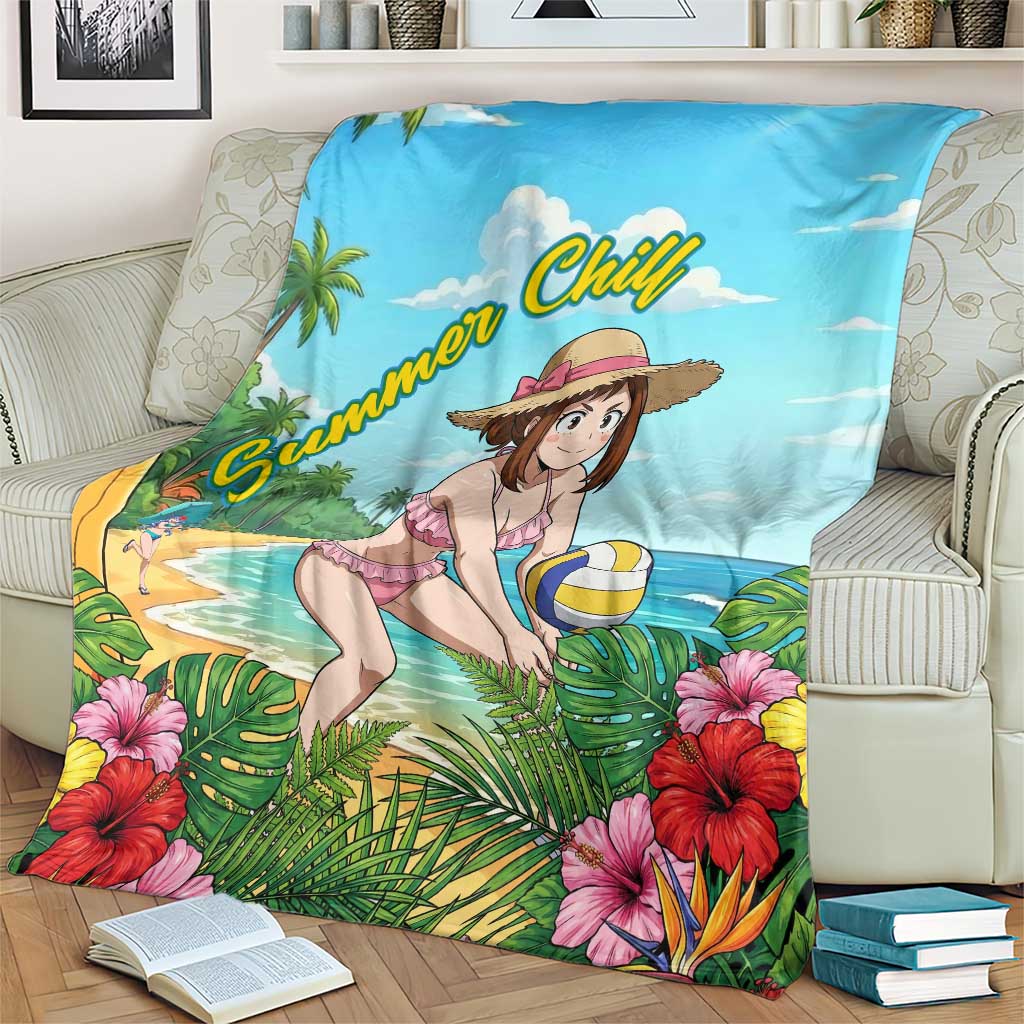 Ochako Uraraka Summer Chill Blanket Tropical Anime Beach Play