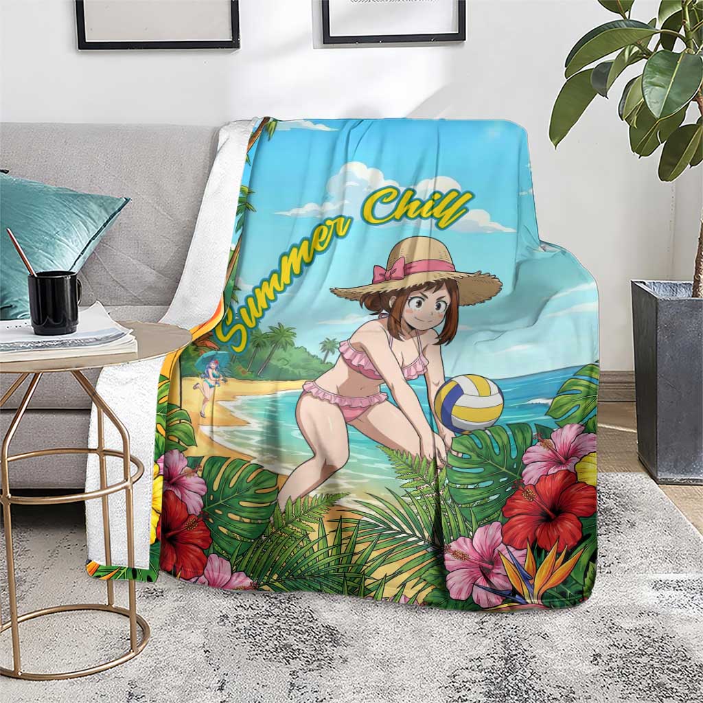 Ochako Uraraka Summer Chill Blanket Tropical Anime Beach Play