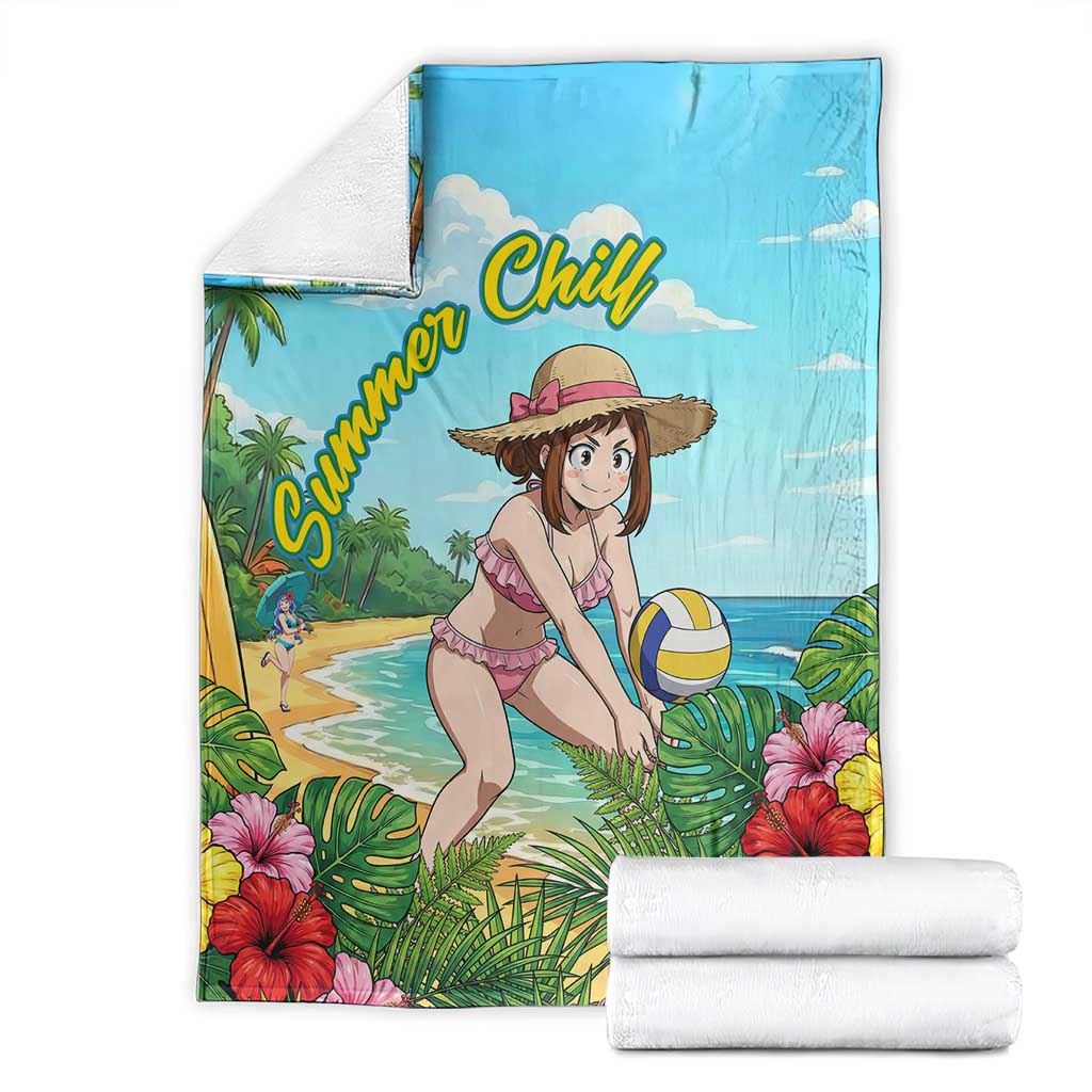Ochako Uraraka Summer Chill Blanket Tropical Anime Beach Play