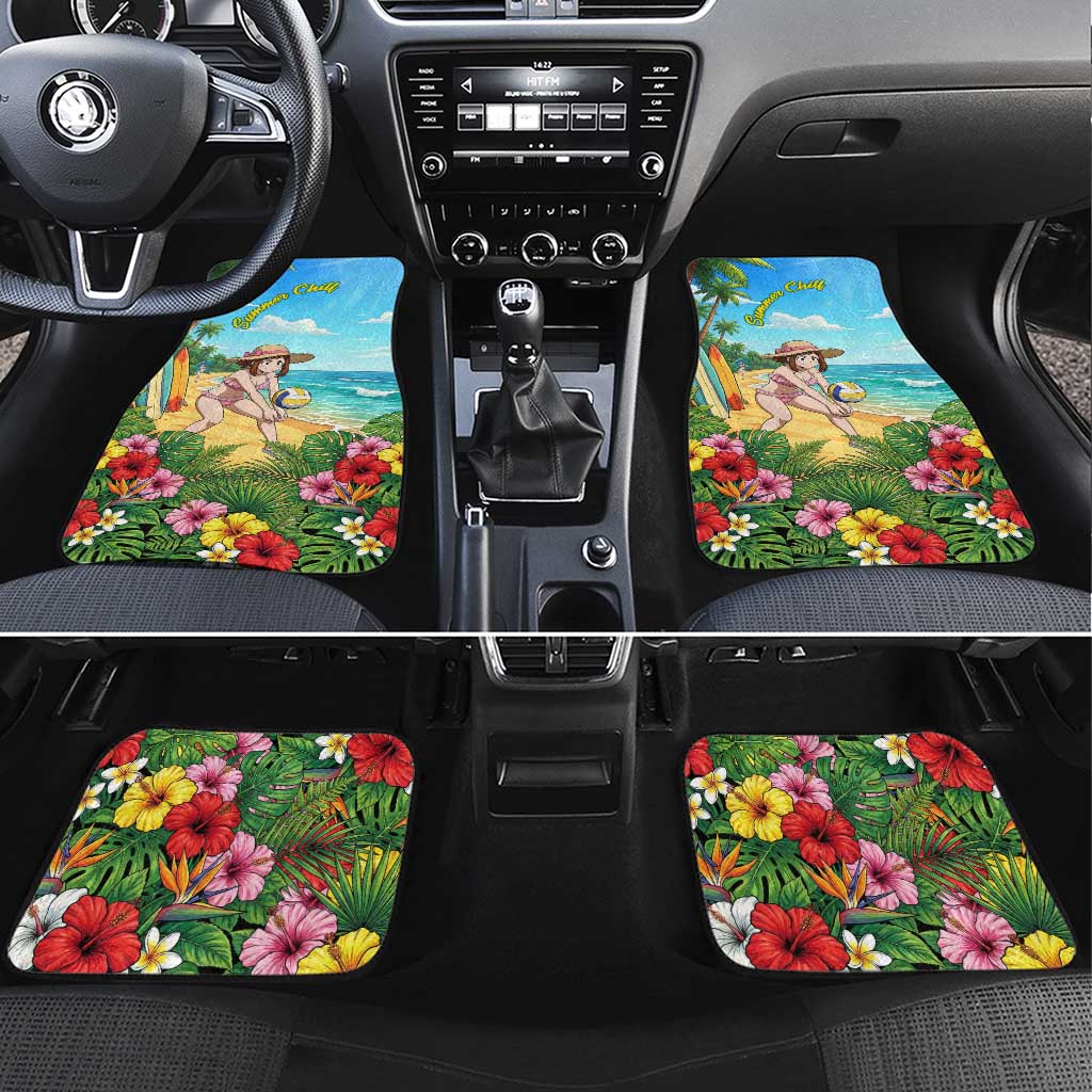 Ochako Uraraka Summer Chill Car Mats Tropical Anime Beach Play