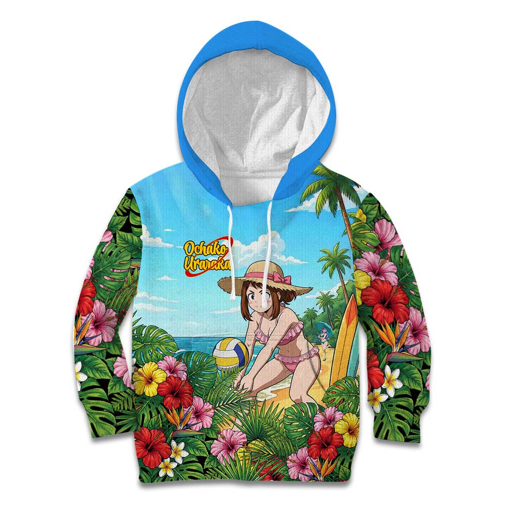 Ochako Uraraka Summer Chill Kid Hoodie Tropical Anime Beach Play
