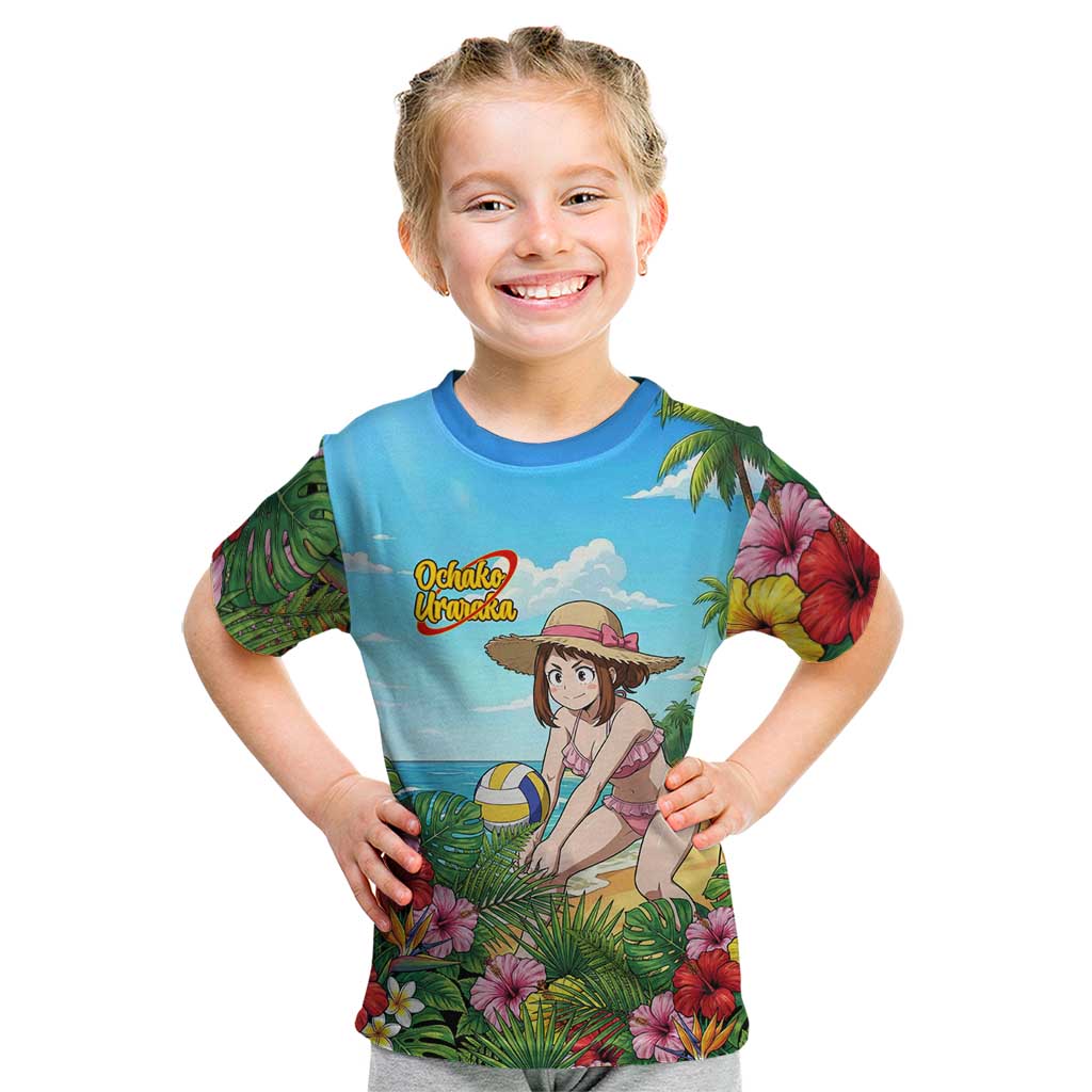 Ochako Uraraka Summer Chill Kid T Shirt Tropical Anime Beach Play