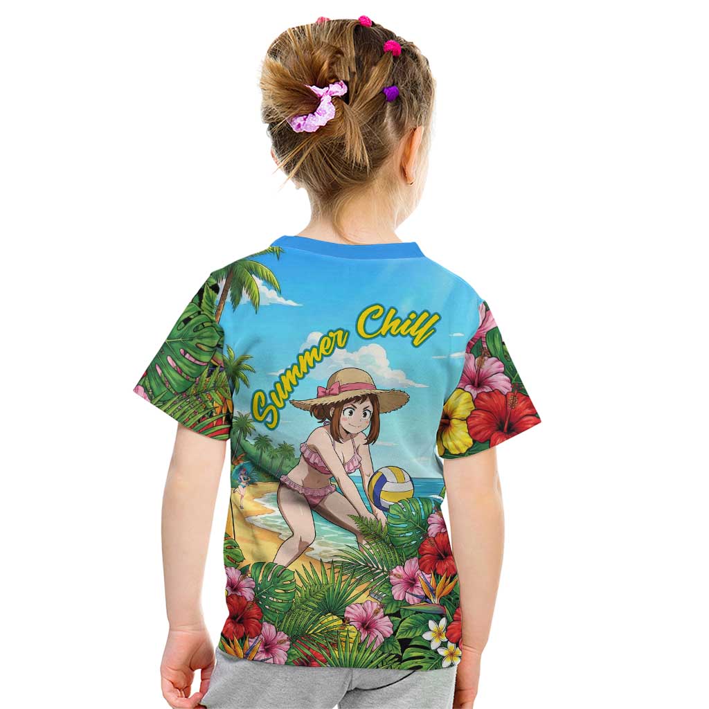 Ochako Uraraka Summer Chill Kid T Shirt Tropical Anime Beach Play